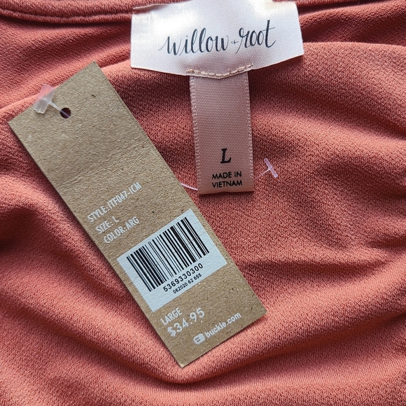 Willow + Root Rose Ruched Square Neck Long Sleeve Bodysuit NWT Size L - Picture 8 of 13